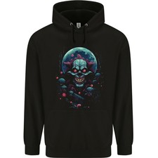a Scary Clown in Front of a Full Moon Halloween Childrens Kids Hoodie