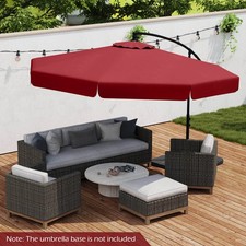 10' Offset Hanging Umbrella Patio Cantilever Umbrella w/ Cover Red