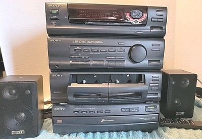 VTG Sony LBT-D560 Stereo Deck Receiver 5 CD Changer Dual Cassette Remote READ