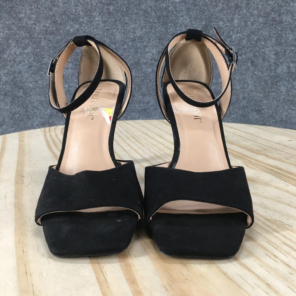 Thalia Sodi Sandals Womens 5 M Delannie Ankle Straps Black Heels Casual NEW - Image 4 of 4