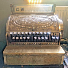 Antique National Cash Register (NCR) Model 346- Fleur de Lis Pattern 1900-1910s