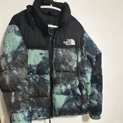 The North Face Men's Tie-Dye Down Insulated Puffer Jacket Size L Black Blue