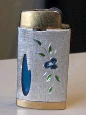 Vintage Silver Scripto Butane Deco Modern Retro USA Cigarette Lighter Tobacco