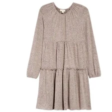 NEW TUCKER + TATE Kids Big Girls Long Sleeve Tiered Dress Pink English Heather