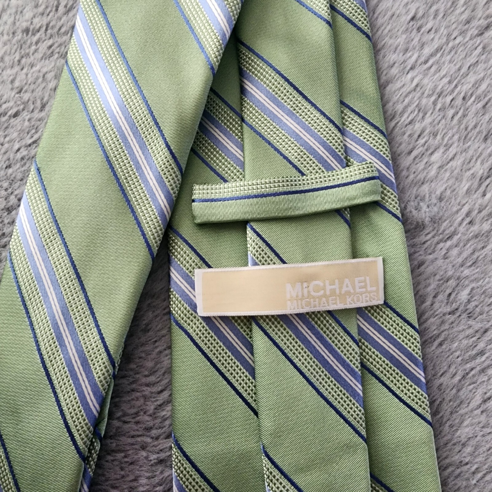 Michael Kors Men's 100 Silk Green Striped Neck Tie! eBay