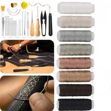 32PCS Leather Sewing Awl Kit Tool Sewing with Needle Waxed Thread Sewing Awl Set