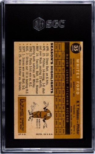 1960 Topps Whitey Ford #35 SGC 4.5 GC502 - Picture 2 of 2
