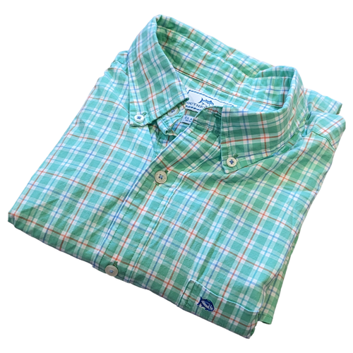 Southern Tide Large klassische Passform grün kariert Baumwolle Knopfleiste Hemd Large - Bild 4 von 8