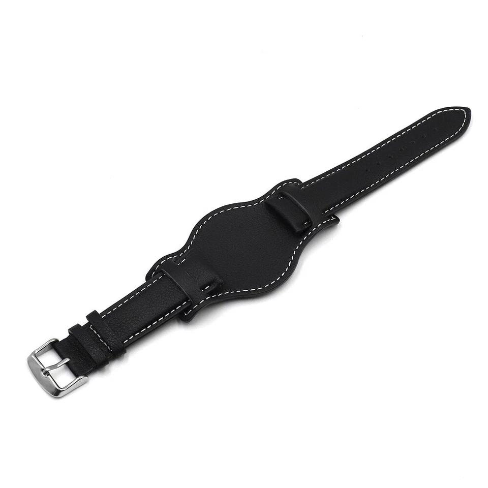 Reloj Correa Cuero Brazalete Militar Pulsera Pulsera 18mm 20mm 22mm Foto 4 de 4