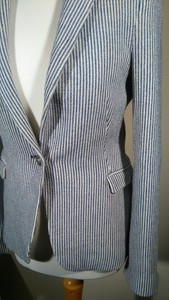 zara blue and white jacket