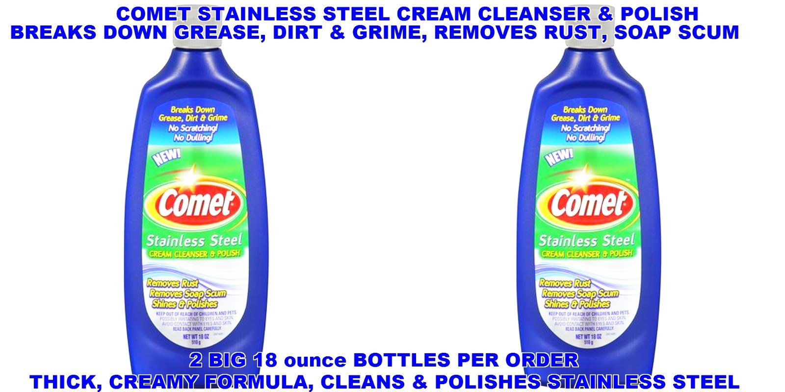 Comet Stainless Steel Cream Cleanser Steel 18oz Discontinued 70 Full