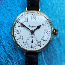 Orologio trench uomo vintage Hebdomas Daynite 8 giorni stile militare carica manuale