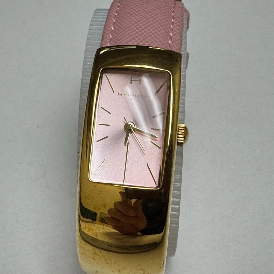 Кварцевые женские часы Halston 30 м золотистый розовый кожаный японский новый аккумулятор - Изображение 2 из 4