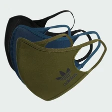 Adidas Unisex Face Covers Facemasks 3-Pack, Multicolor, Size M/L, H59842