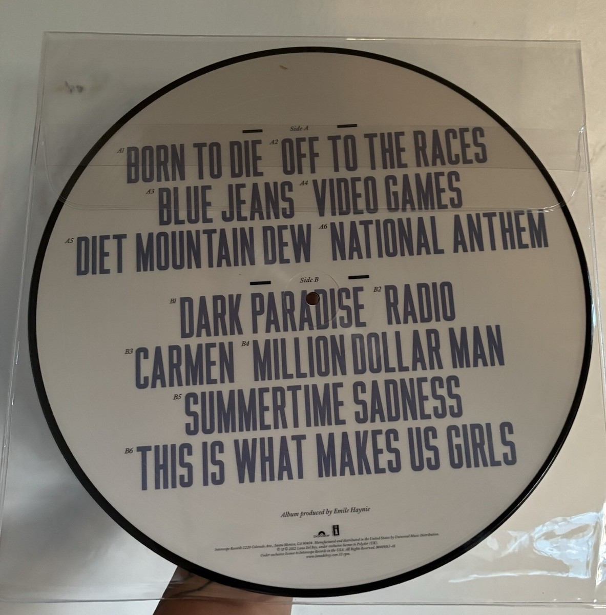 Lana Del Rey - Born To Die Picture Disc RSD Exclusive, RARE, HTF