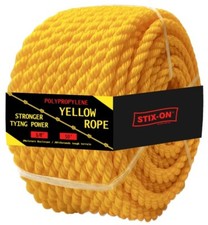 50 ft Twisted Polypropylene Rope 3/8" Yellow Poly Pro Cord