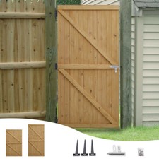 Wooden Garden Gates Flat Top Pedestrian Solid Pine Door Gate Kit Pressure F