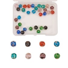 40x Luminous Handmade Foil Glass Charm Spacer Beads for Jewelry Making Supplies