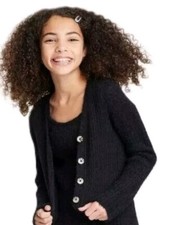 Art Class Girls Black Christmas Dress Sweater Cardigan Sz XL 14/16