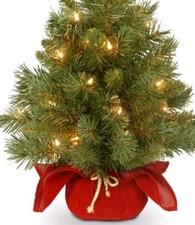National Tree Co. Pre-lit Artificial Christmas Tree Fir Plug In 2 ft