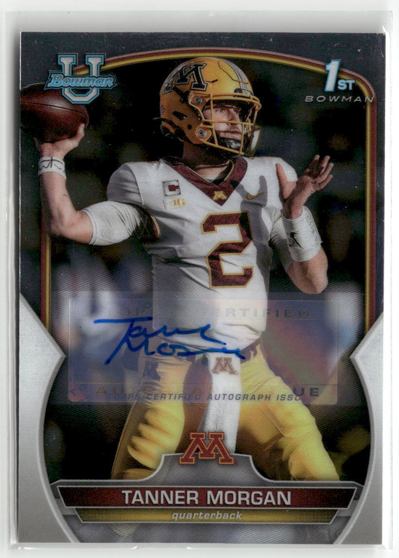 2022 Bowman University Chrome #11 Tanner Morgan AUTO MINNESOTA ☘️6A