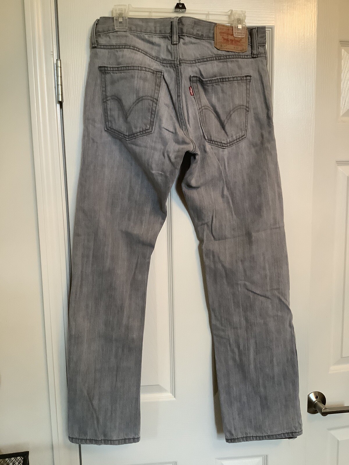 Levi's 514 Straight Leg Slim Fit Light Gray Jeans Men… Gem