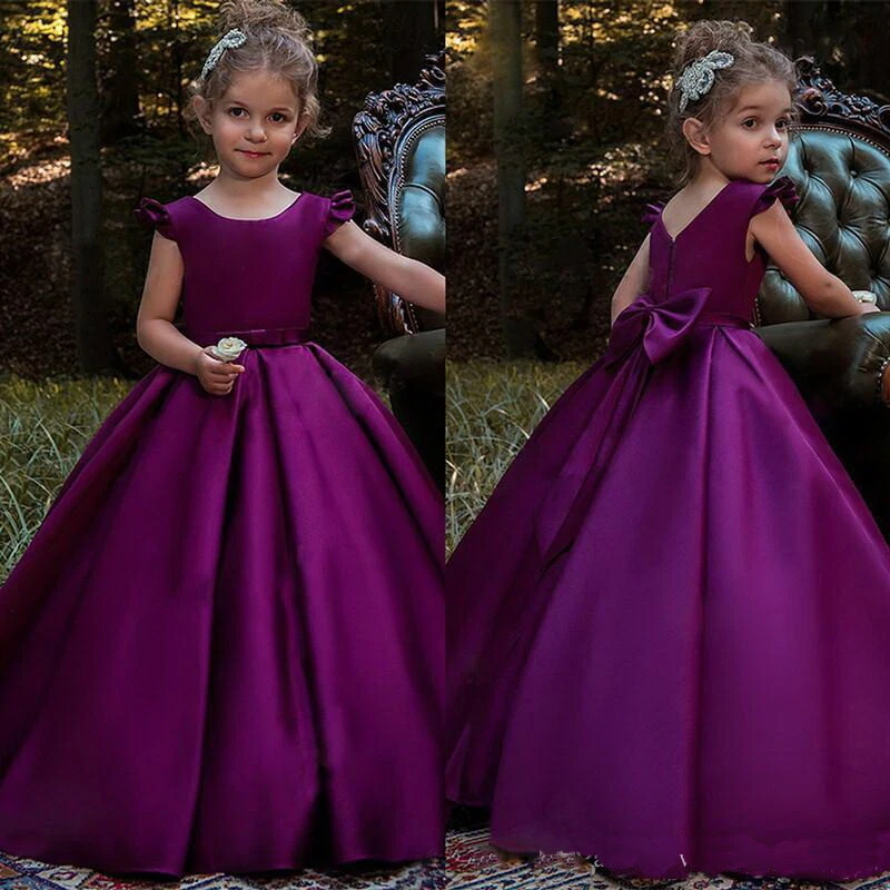 Flower girl satin dress cheap