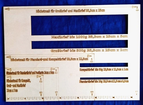 Minkaklecks 1X PORTO BRIEFSCHABLONE POSTSCHABLONE HOLZ BESCHRIFTET STABIL