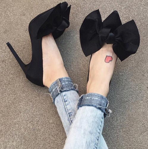 Womens Pointy Toe Big Bow Pointed Toe Shoes Suede Stiletto High Heel Party  Pumps | eBay