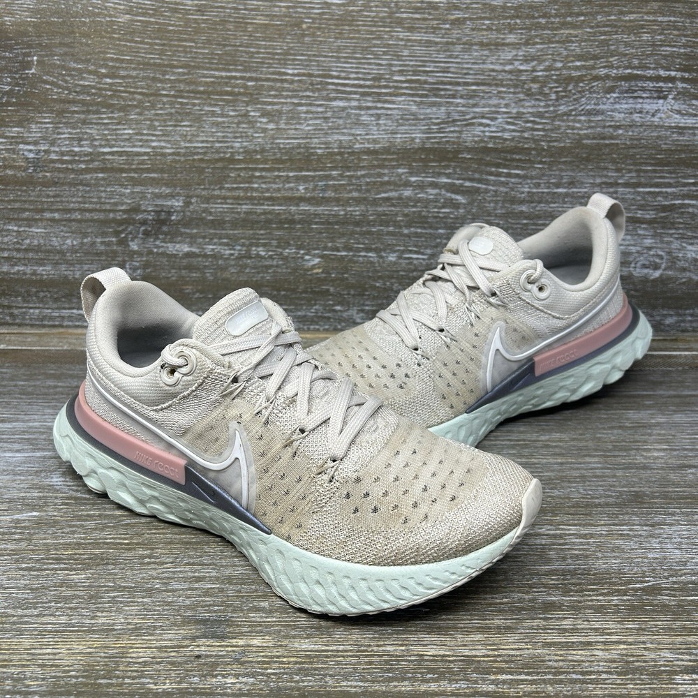 Nike React Infinity Run Flyknit 2 Womens Running Shoes White Green Pink Size 6