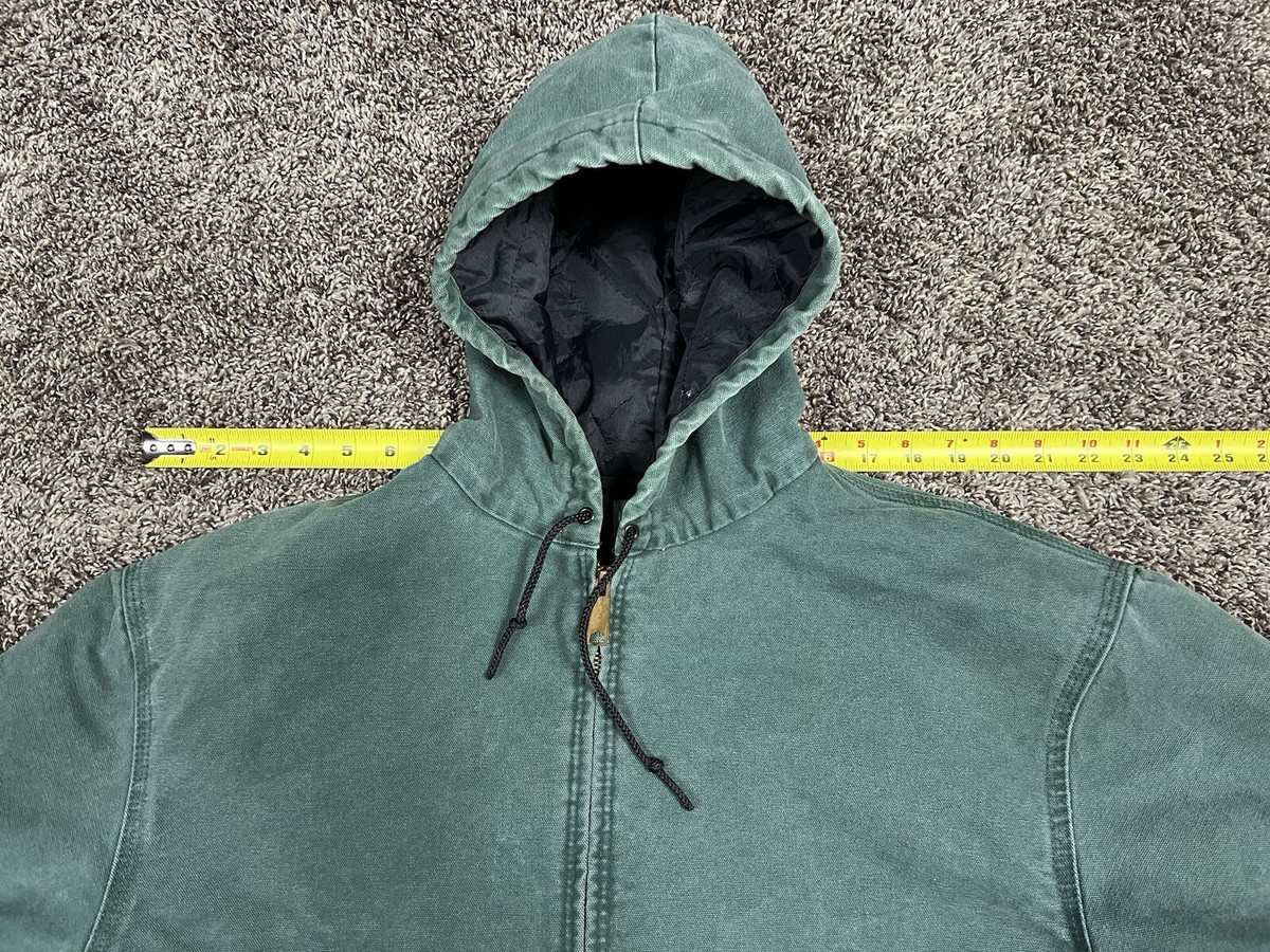Vintage Carhartt JQ394 Men's XL Tall Green Hooded Work