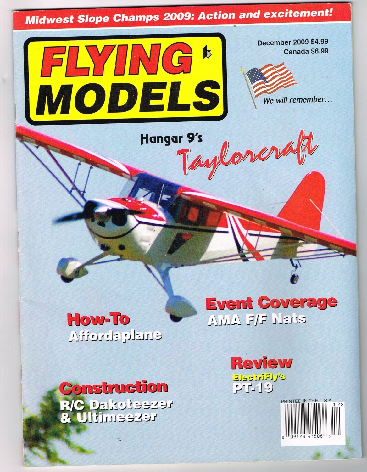 FLYING MODELS Magazine December 2009 Hangar ('s Taylorcraft giant scale R/C