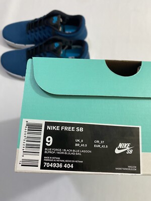 New Mens Size 9 Blue Nike Free SB Skateboarding Shoes 704936  display picture 2