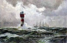 Am Rotesand Leuchtturm Hans Bohrdt Sturm Segelschiff See Unwetter Maritim A3 102
