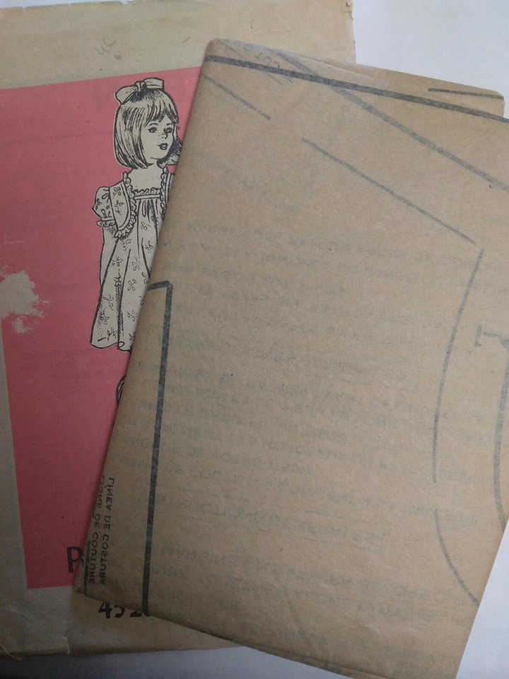 Dress Puff Long Sleeve Babydoll Girls 6 Sewing Pattern 4523 Mail Order VTG - Image 4 of 4