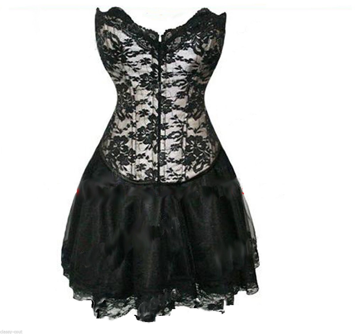 Gothic Victorian Burlesque Waist Cincher Lace Corset Top Only