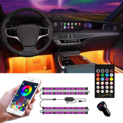 Innenraum Auto Beleuchtung, LED Streifen Licht mit APP Controller, 48 LED Innenleuchten