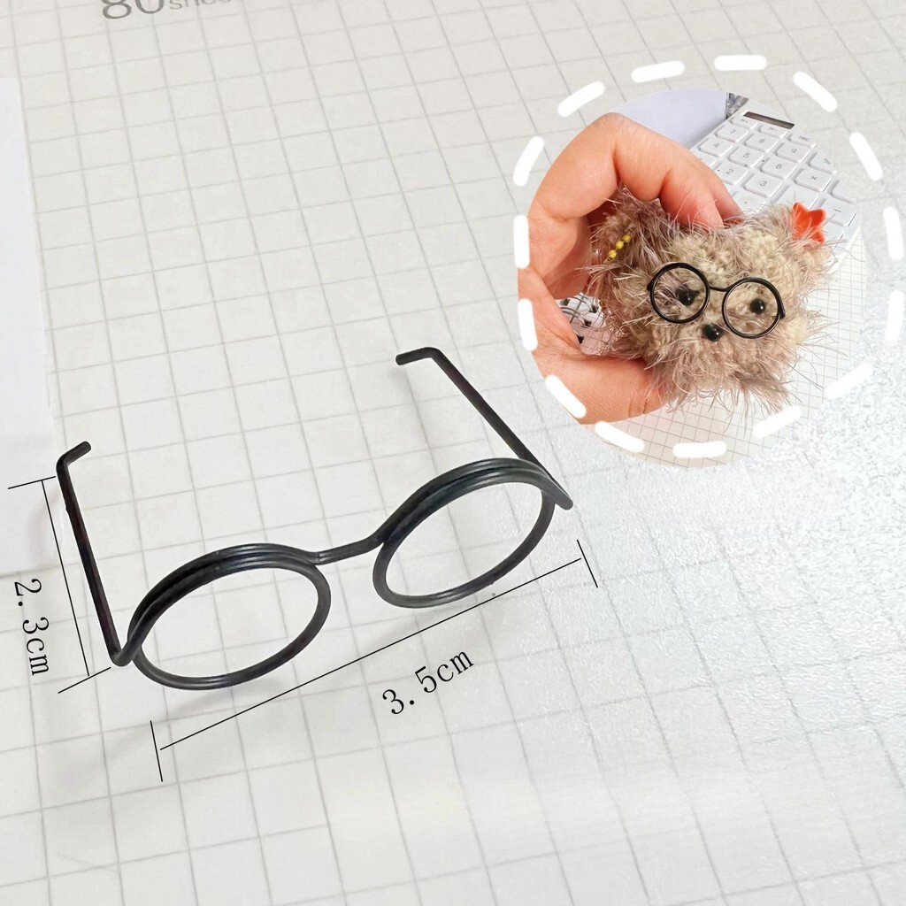 5PCS Mini Doll Glasses Retro Metal Round Frame Lensless Eyew