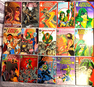 Green Arrow lot of 15 Comics. #'s 1-13 and Annuals #'s 1-2. 1987-1989. DC Comics