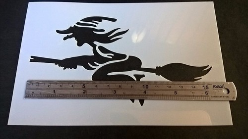Halloween Stencil Witch Ghost Haunted House Pumpkins Skeletons Bones Bats Craft - Picture 136 of 231