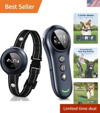 2-in-1 Dog Shock Collar Dog Bark Collar - Smart Anti Barking Dog Training C...