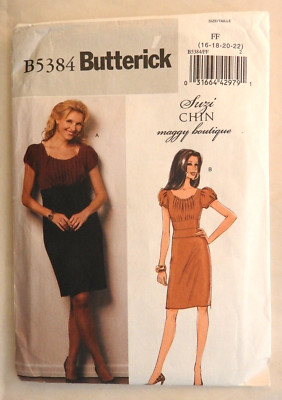 Butterick B5384 Schnittmuster Kleid mit Falten am Oberteil 16-22 UNGESCHNITTEN Suzi Chin