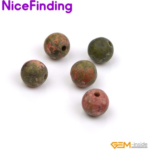 Natural Unakite Jasper Round Frosted Matte Beads Jewelry Making Strand Wholesale - Picture 21 of 64