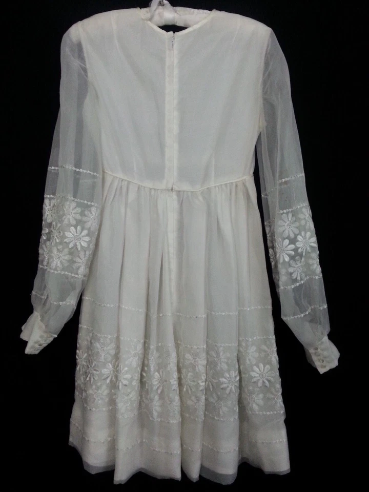 Девочка ребенка ручной работы белое платье цветок официальный свадьбы груди 30» талии 26» L? - Изображение 3 из 4