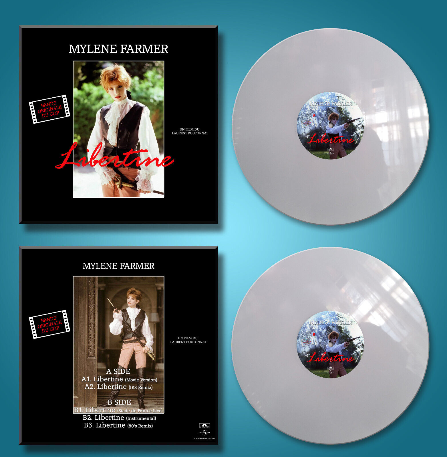 Mylene Farmer 12" heavyweight white vinyl record Libertine remixes rare 180g