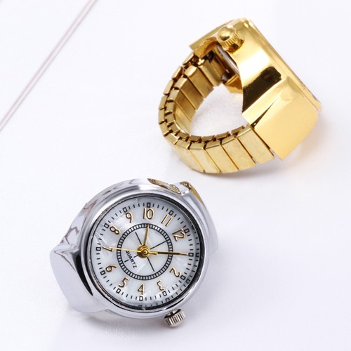 Dial Quartz Analog Watch Creative Steel Cool Elastic Quartz Finger Ring Watch