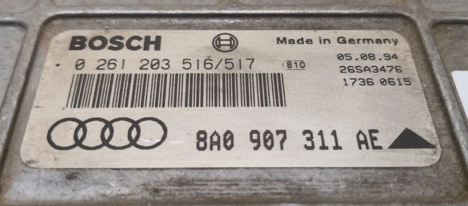 Centralina motore Bosch 0261203516 517 8A0907311AE Audi 80 B4 2.0 ABT - Immagine 2 di 3