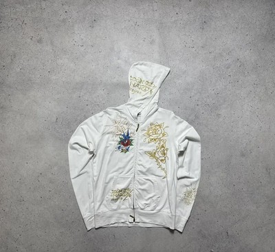 Ed Hardy by Christian Audigier Women's Full Zip Hoodie White | eBay