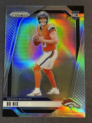 2024 Panini Prizm Bo Nix Silver Prizm Rookie Broncos RC (B)
