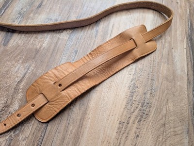 Unbranded Vintage Leather Guitar Strap 1950s Anchor Buckle Brown Great Condition